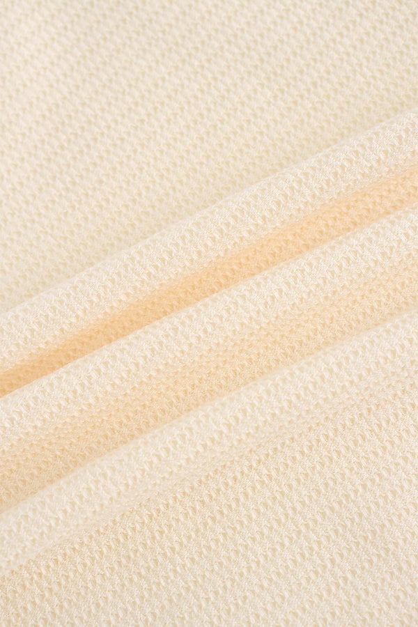 Textured Stretch Turtleneck-Ivory