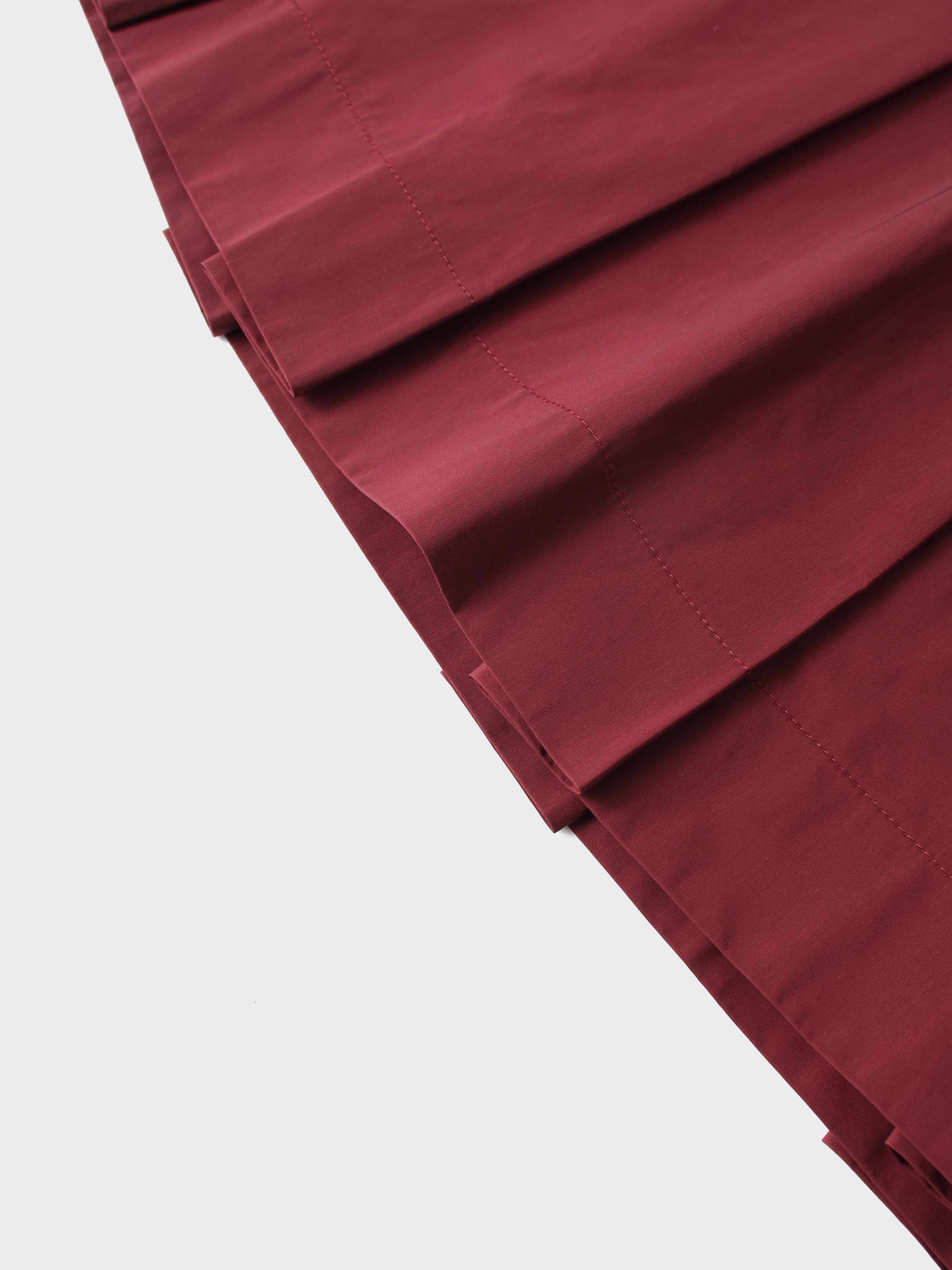 Taffeta Pleat Skirt 26&quot;-Burgundy