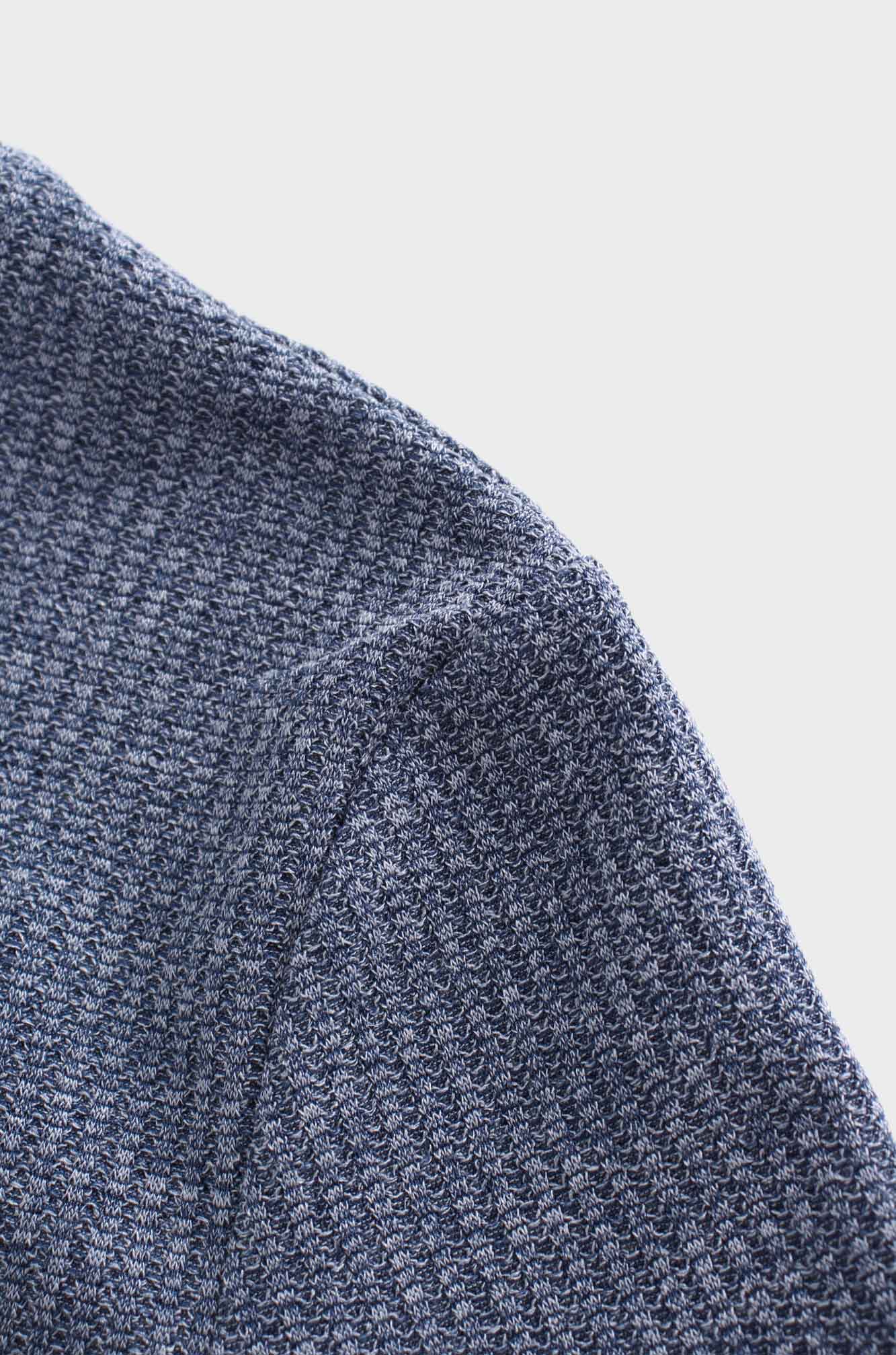 Textured Stretch Turtleneck-Blue