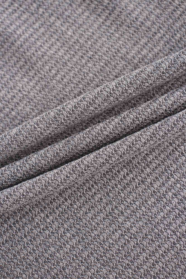Textured Stretch Turtleneck-Grey