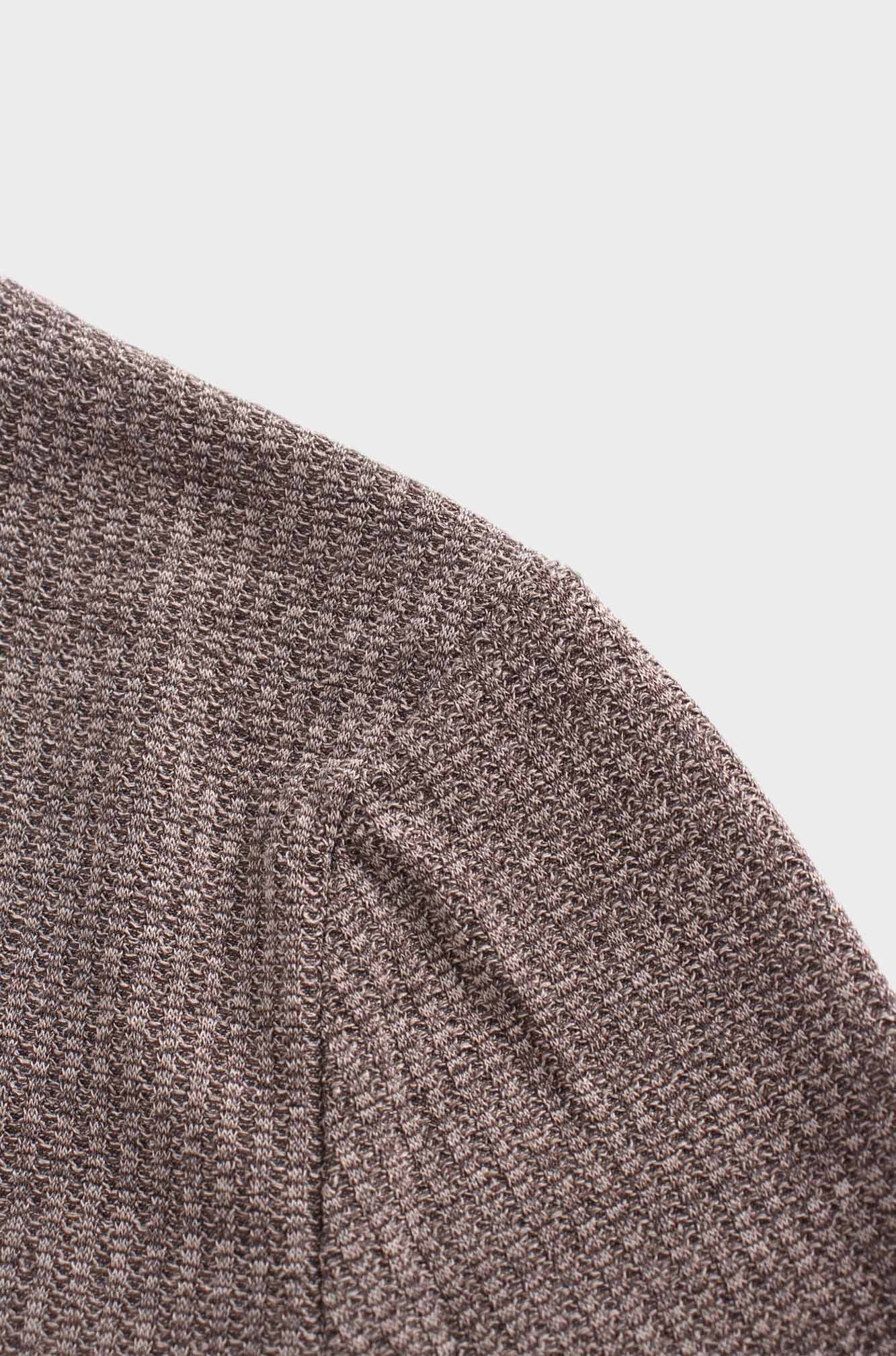 Textured Stretch Turtleneck-Brown