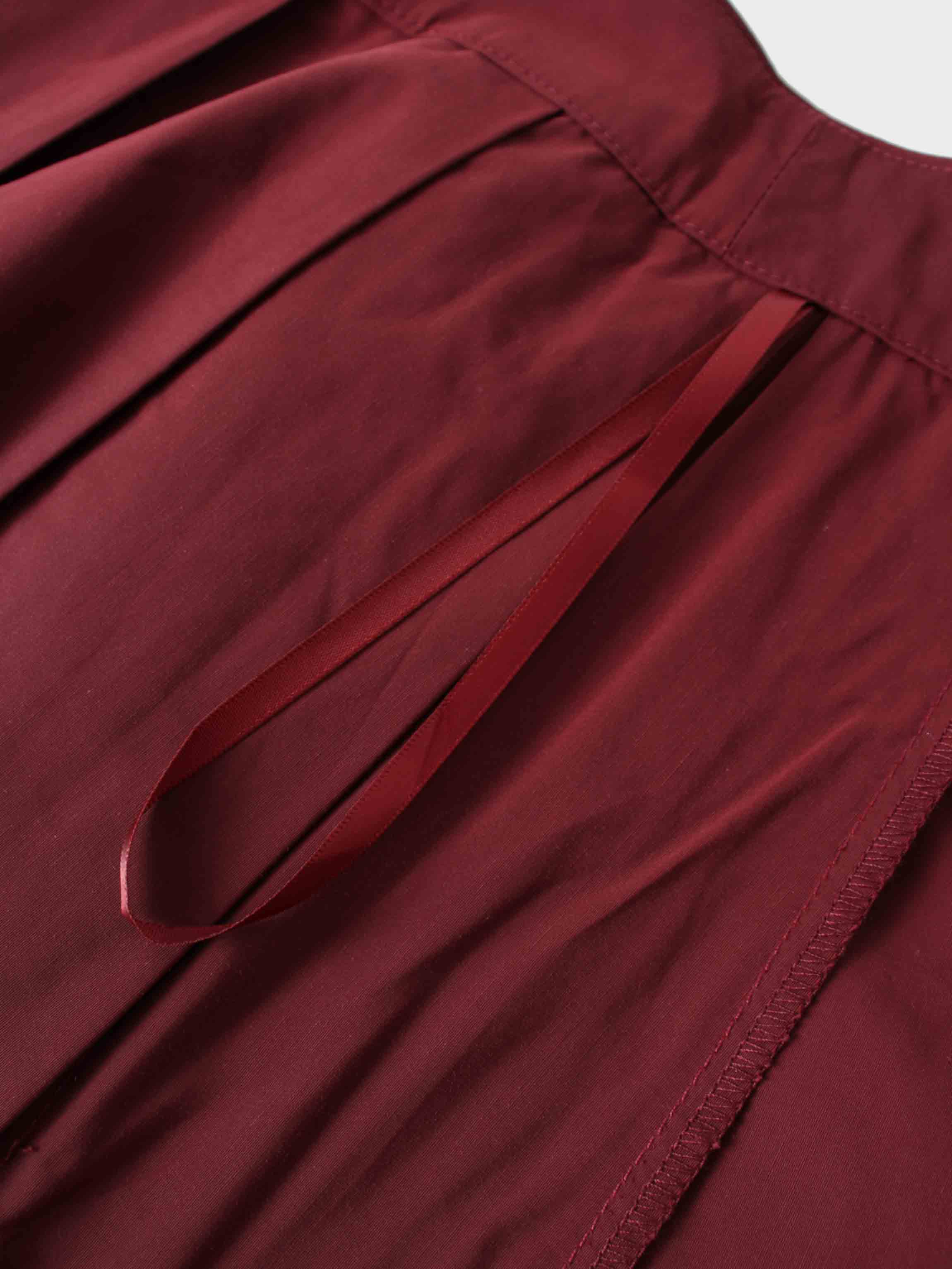 Taffeta Pleat Skirt 26&quot;-Burgundy