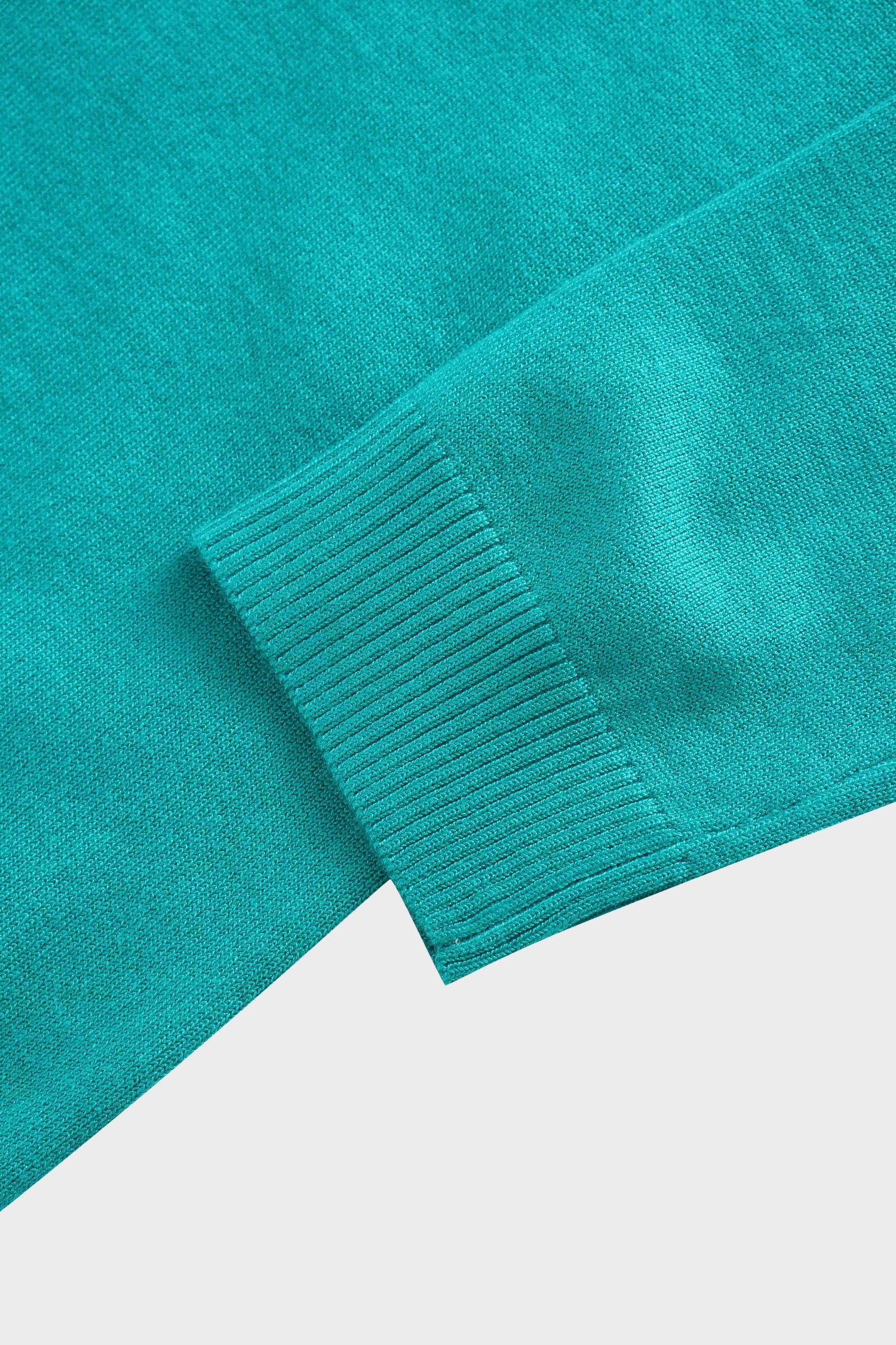 Basic Crew Sweater 3Q-Turquoise