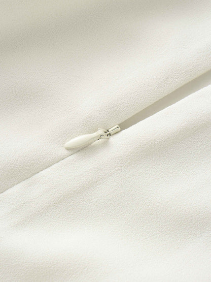 Stitched Down Pleated Jumper-Cream