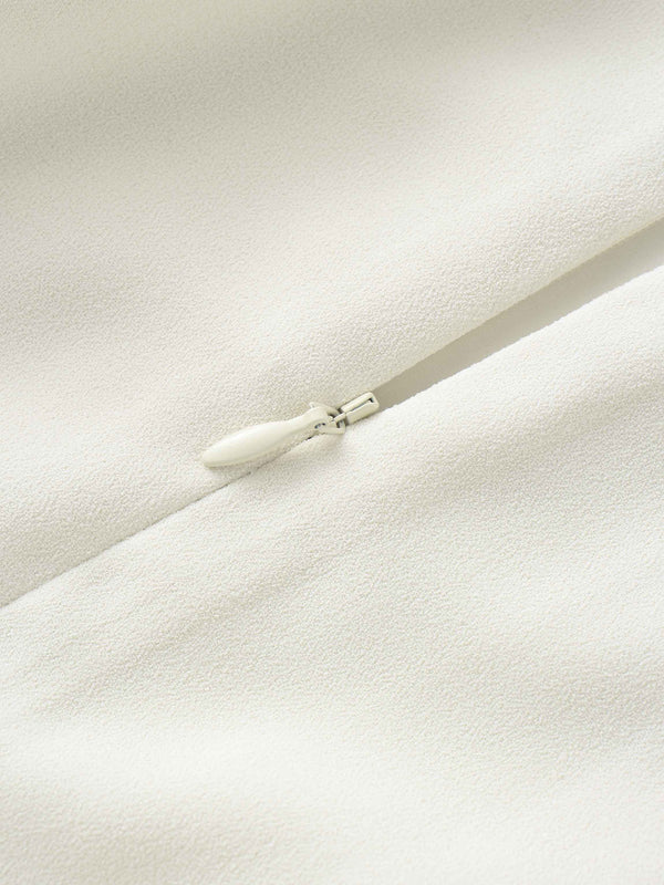 Stitched Down Pleated Jumper-Cream