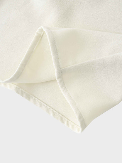 Stitched Down Pleated Jumper-Cream