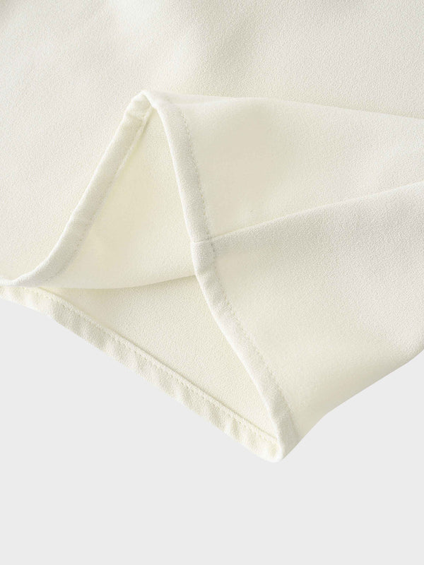 Stitched Down Pleated Jumper-Cream
