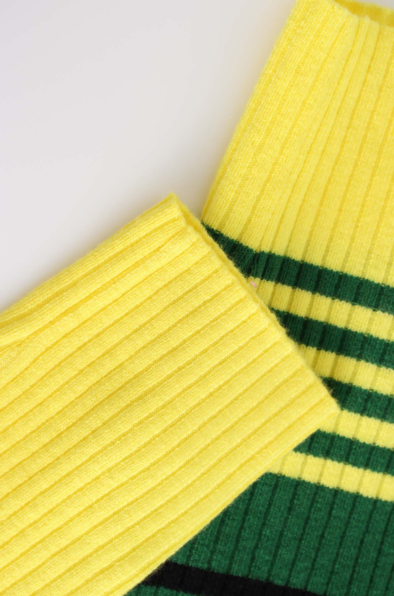 Multi Stripe Ribbed Sweater-Yellow/Green