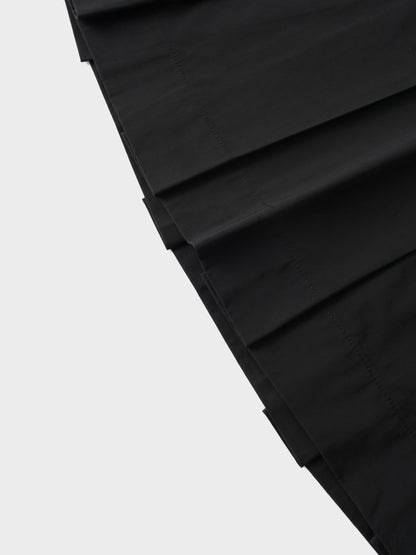 Taffeta Pleat Skirt 26"-Black
