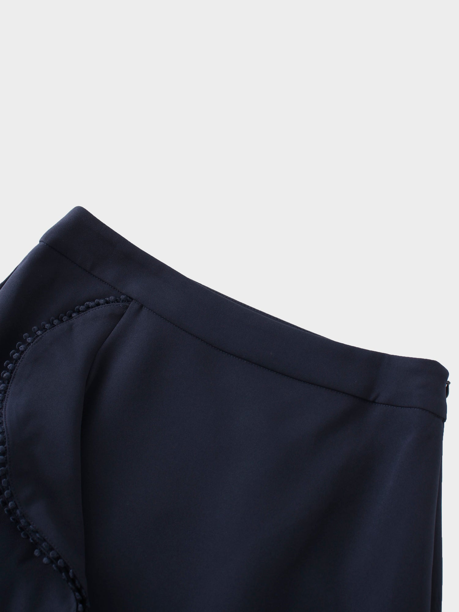 Side Ruffle Skirt-Navy