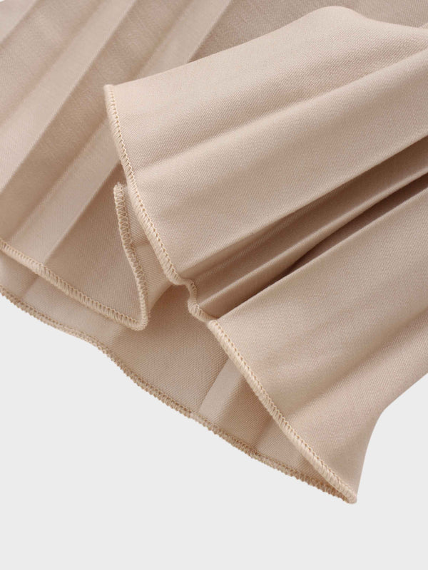 Thin Pleated Skirt-Stone