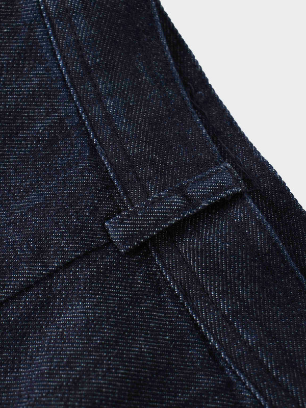 Denim Yoke Circle Skirt-Dark Blue