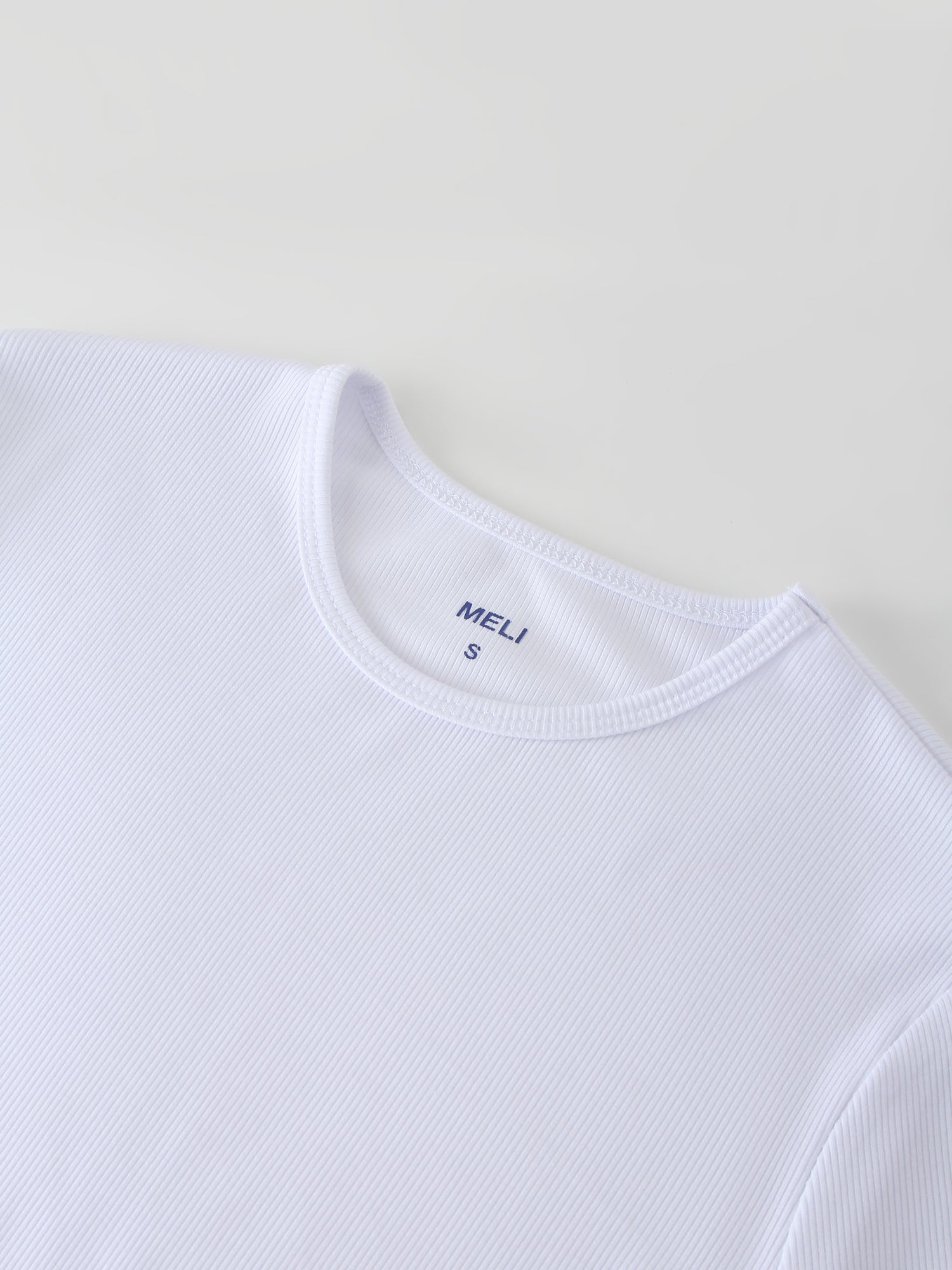 CAMISETA CLASSIC RIBBED CREW LS-BLANCO