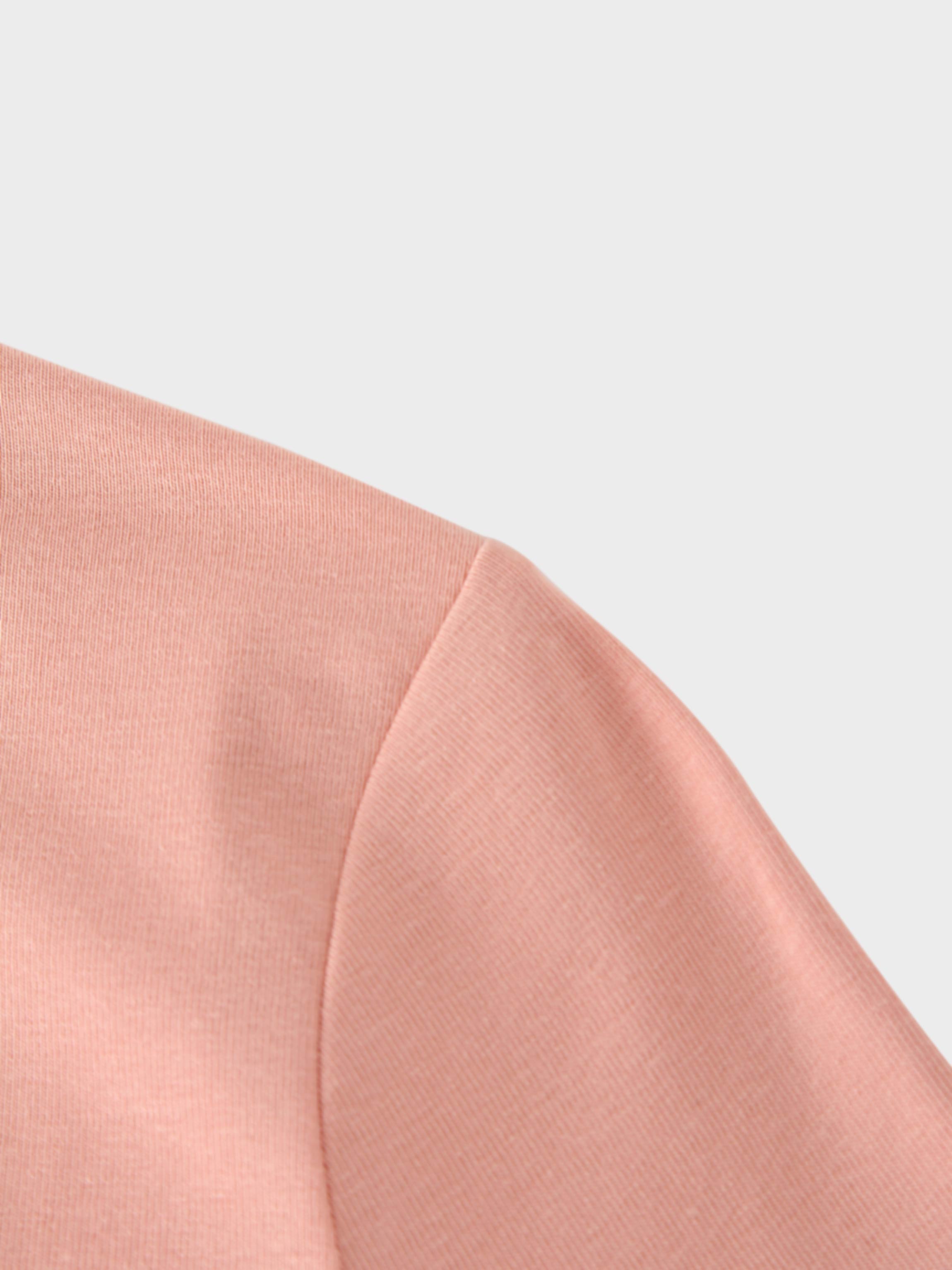 BASIC HIGH V TEE 3Q-PEACH