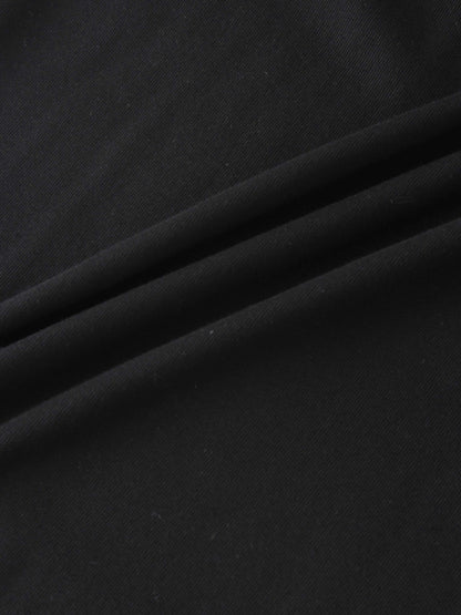 BASIC HIGH V TEE 3Q-BLACK