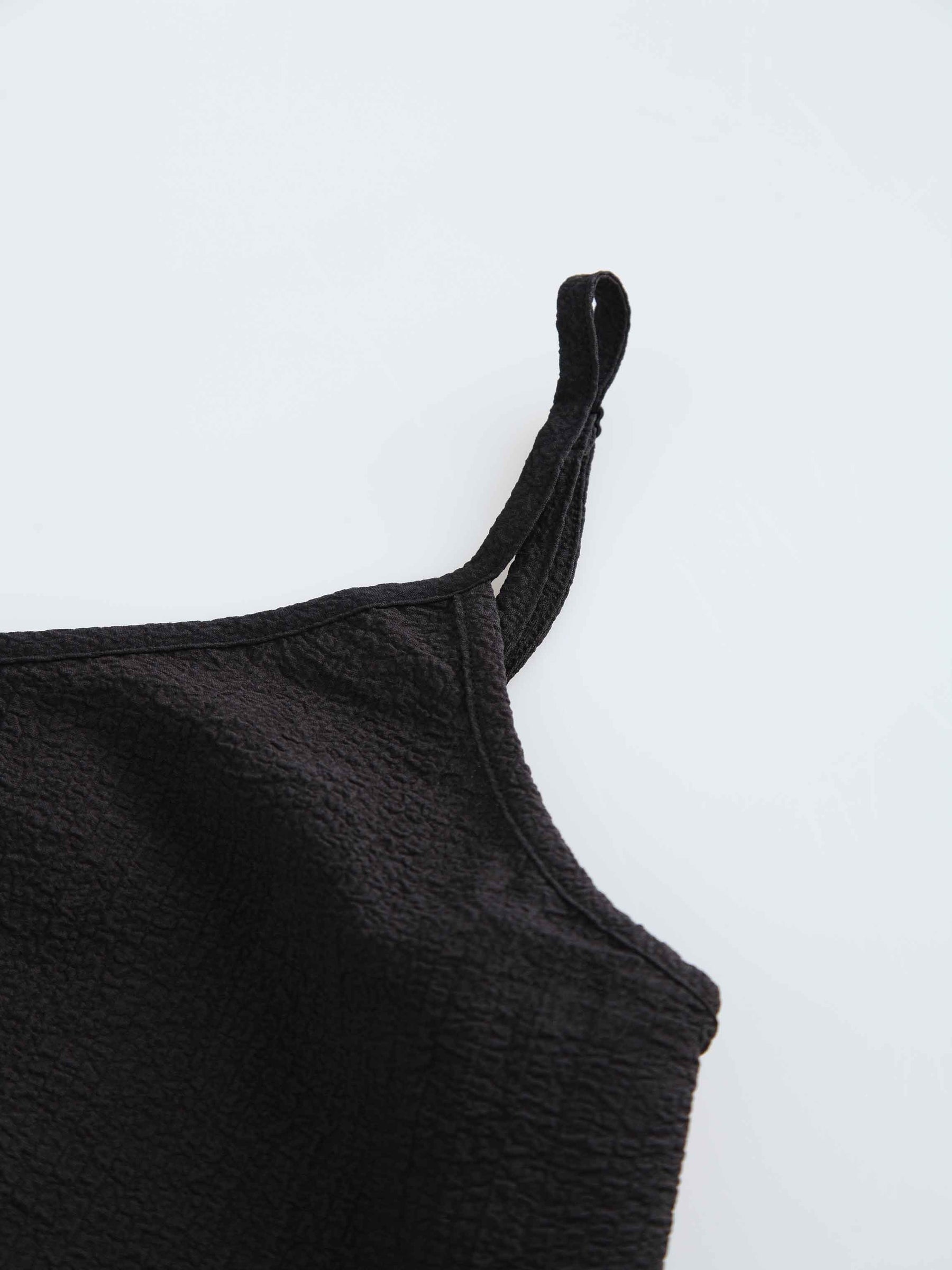 Textured Slip Dress-Black