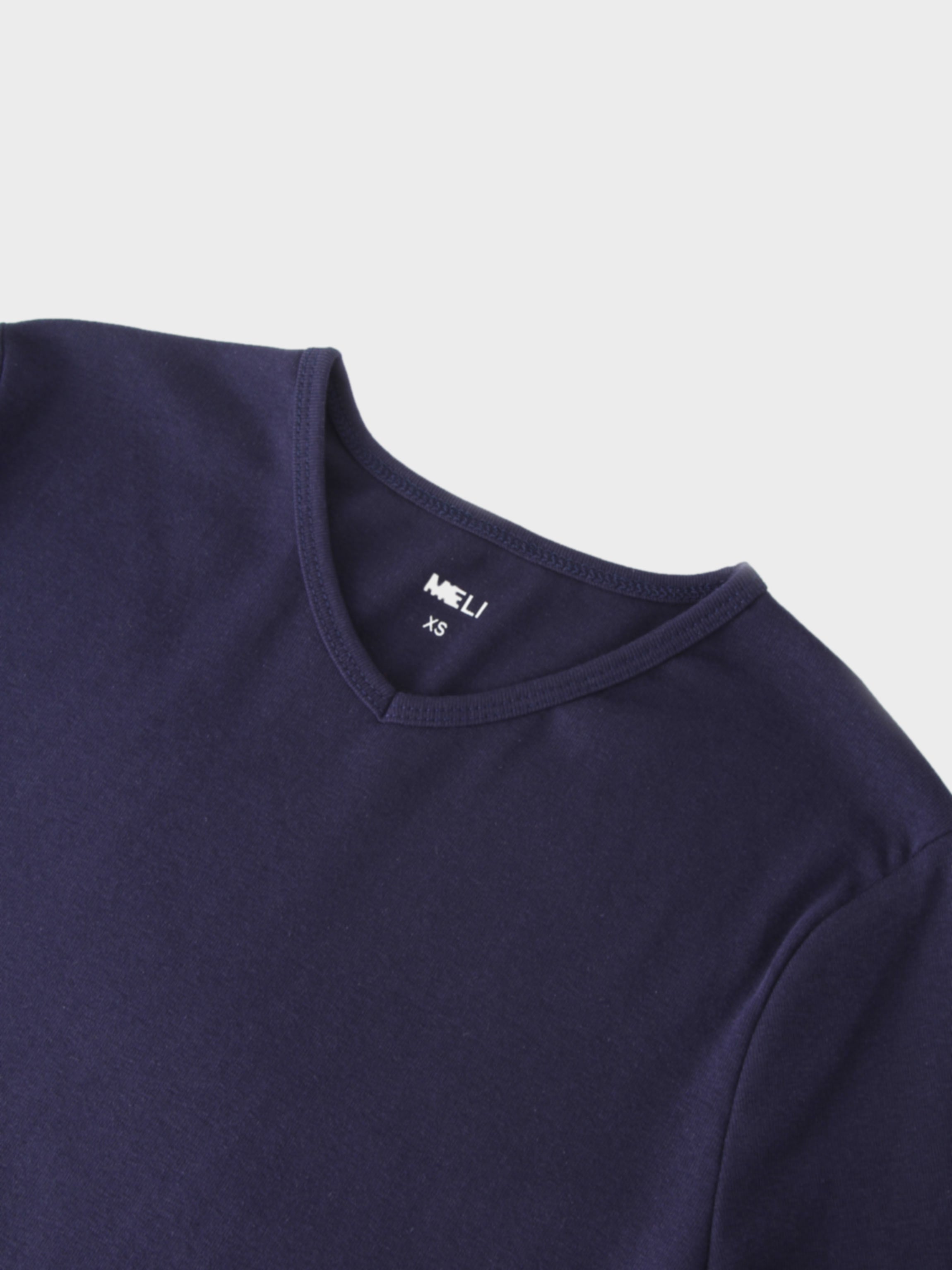 BASIC HIGH V TEE 3Q-NAVY