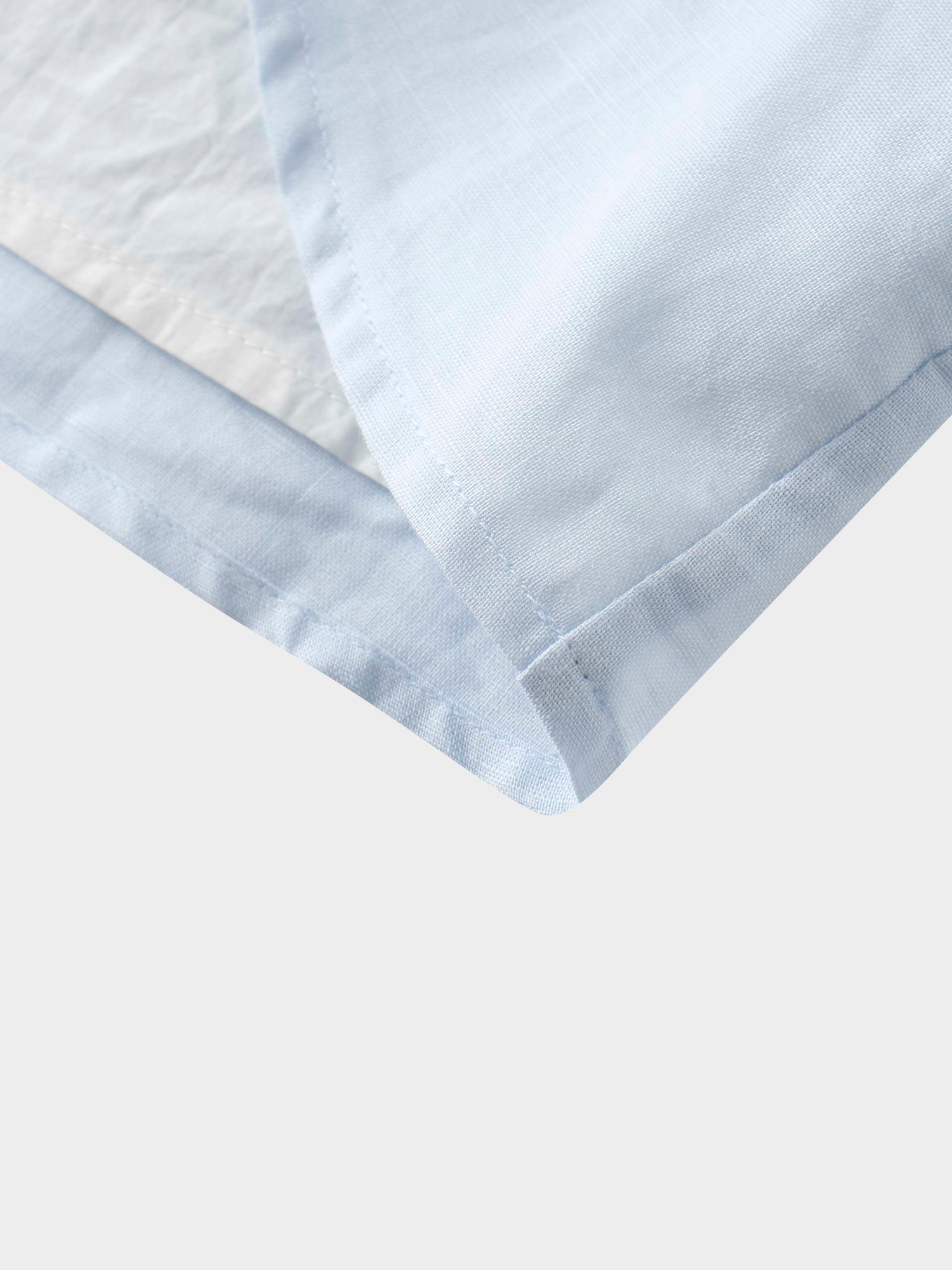 Lace Cutout Cotton Crossover Top-Light Blue