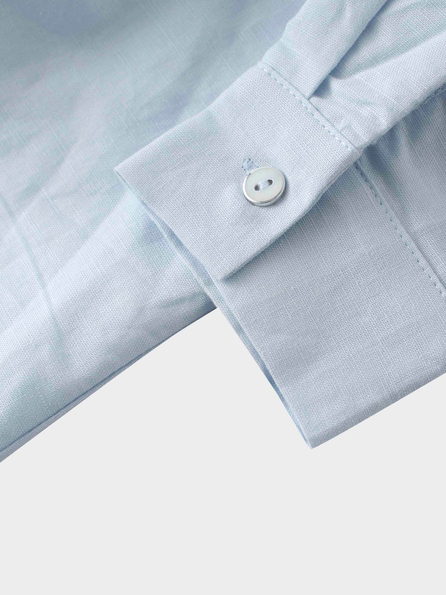 Lace Cutout Cotton Crossover Top-Light Blue