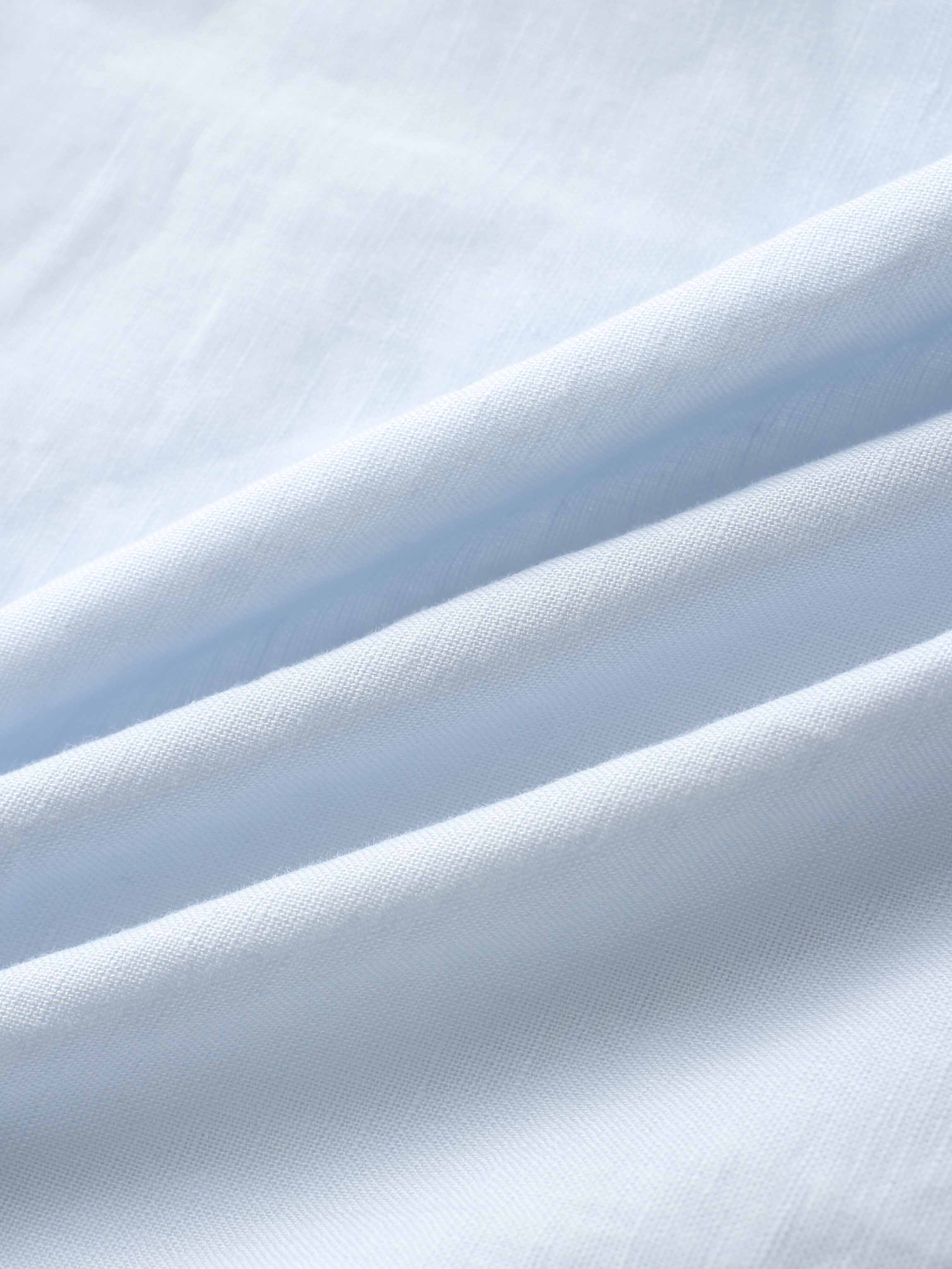 Lace Cutout Cotton Crossover Top-Light Blue