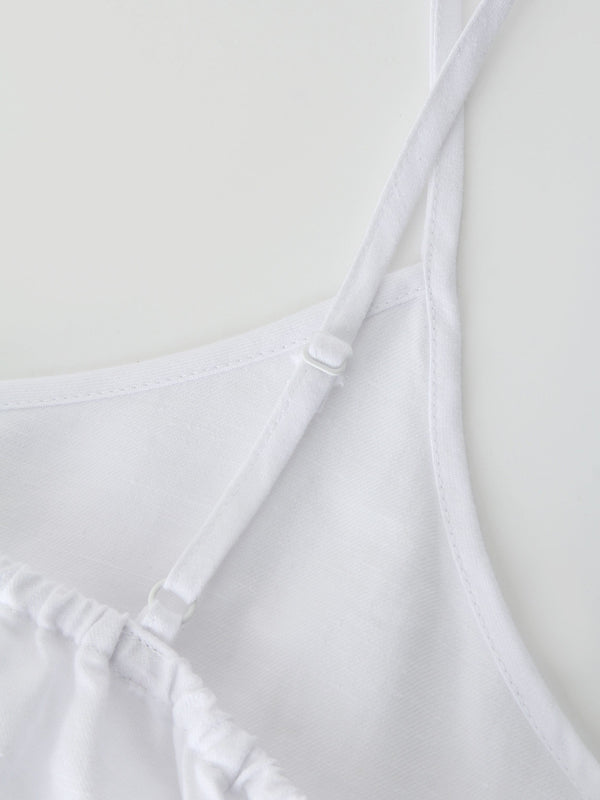 Linen Slip Dress-White