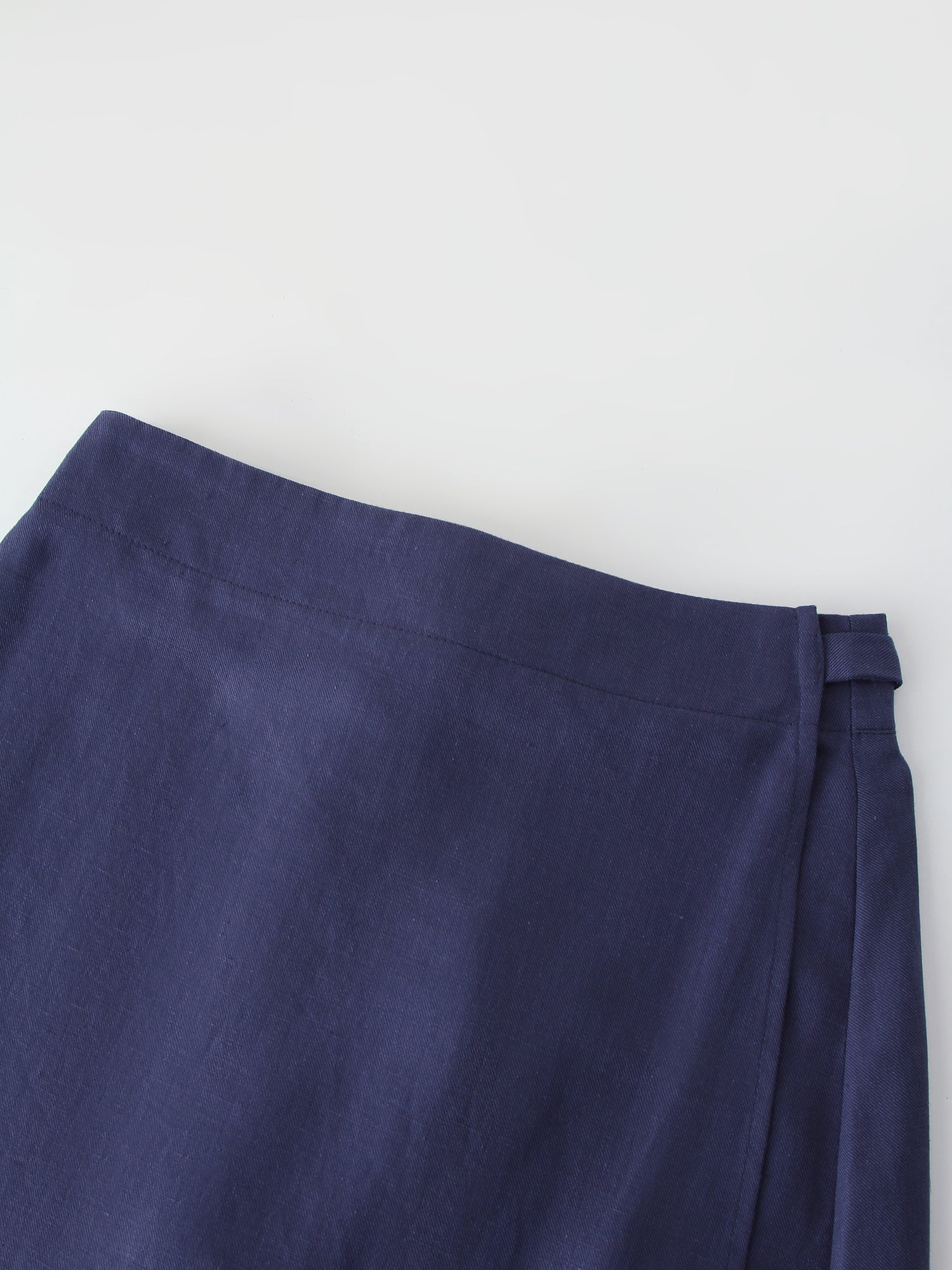 Linen Wrap Skirt-Navy