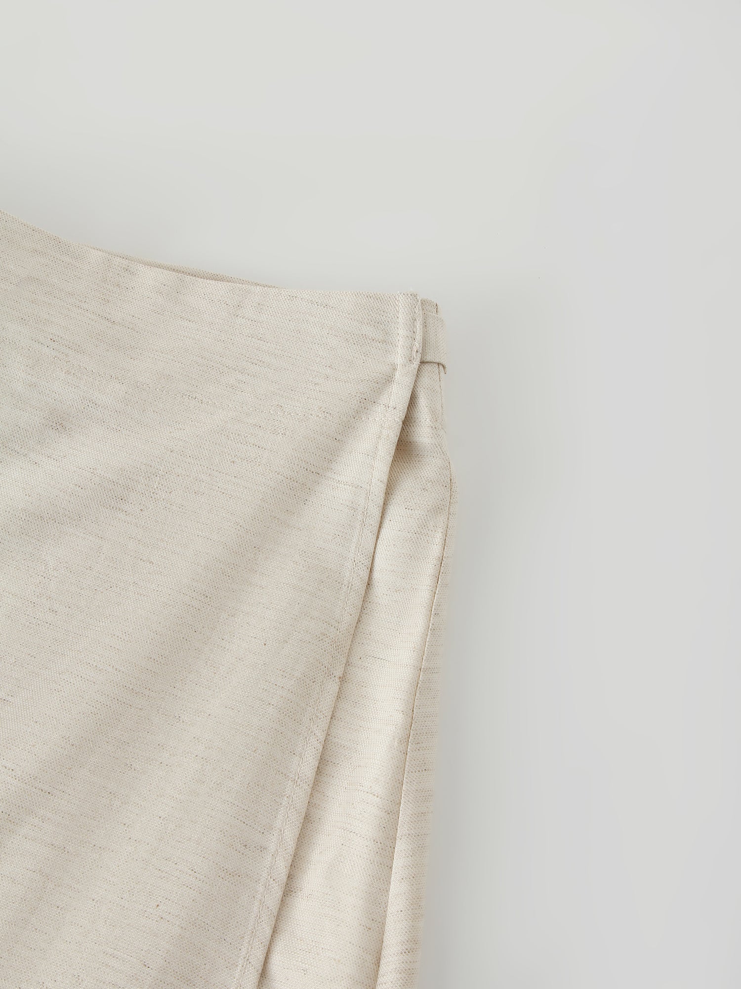 Linen Wrap Skirt-Oatmeal