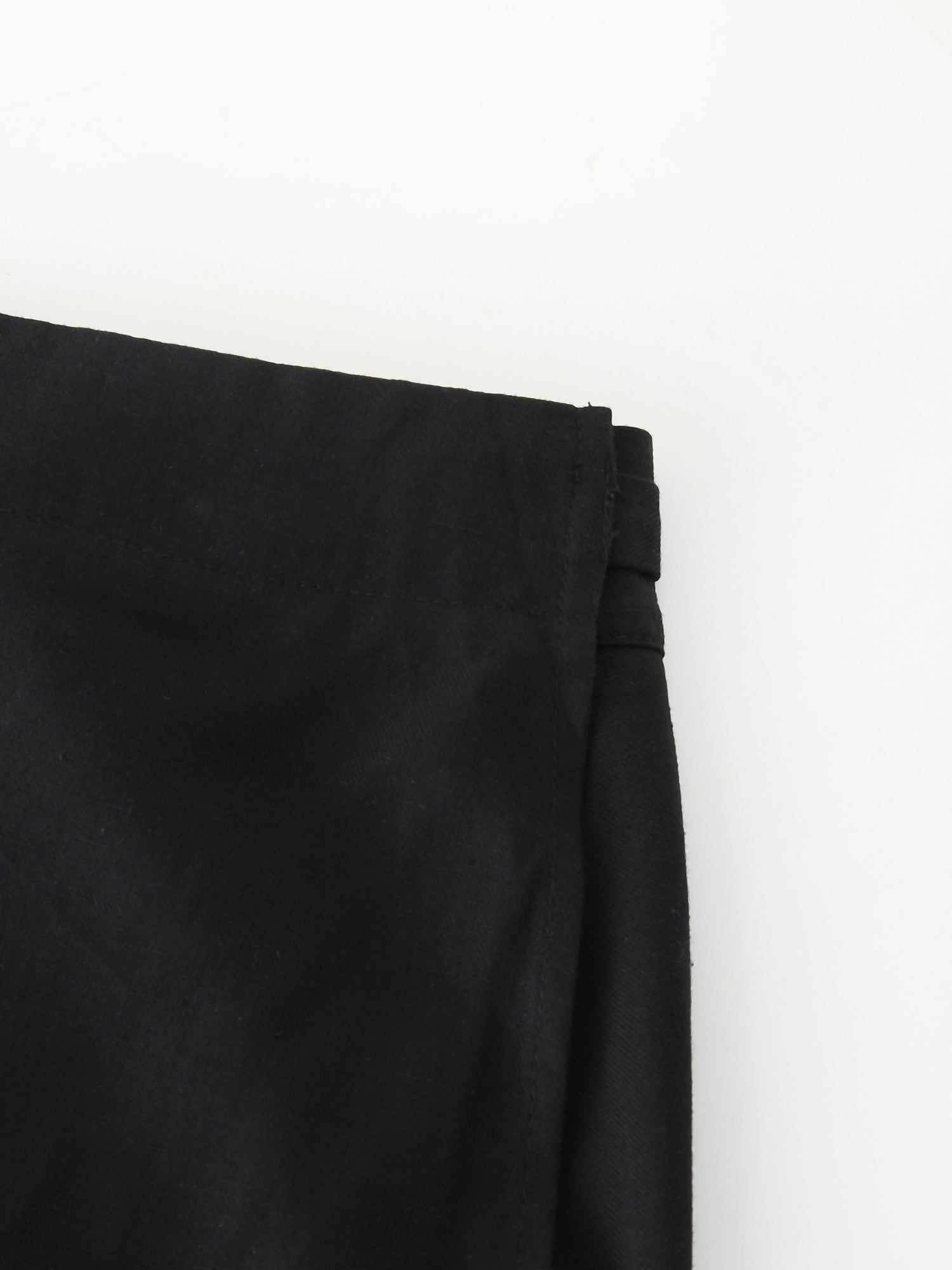 Linen Wrap Skirt-Black