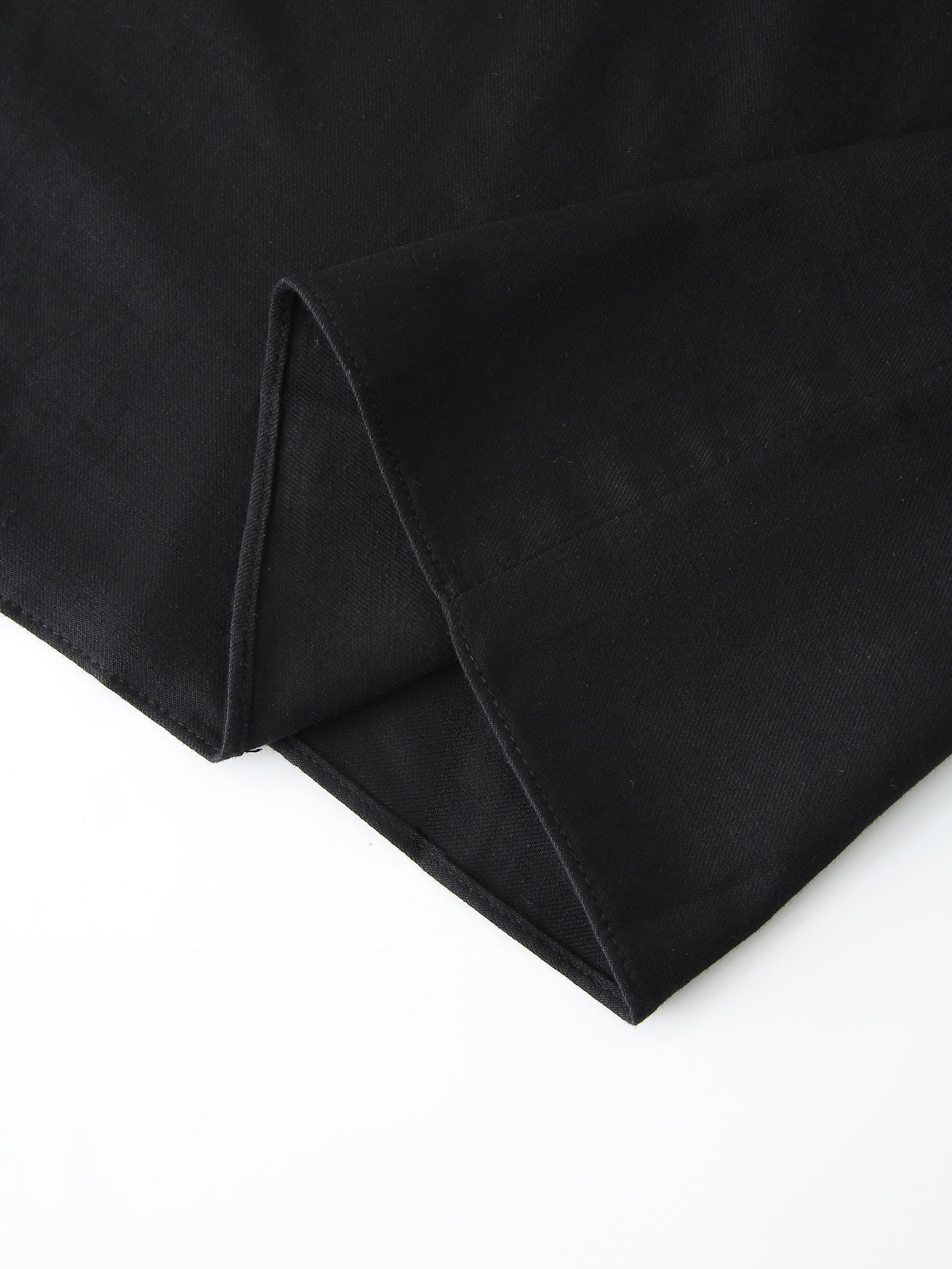 Linen Wrap Skirt-Black