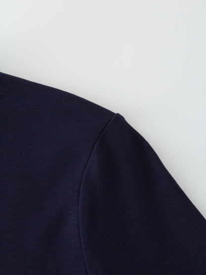 BASIC HIGH V TEE LS-NAVY