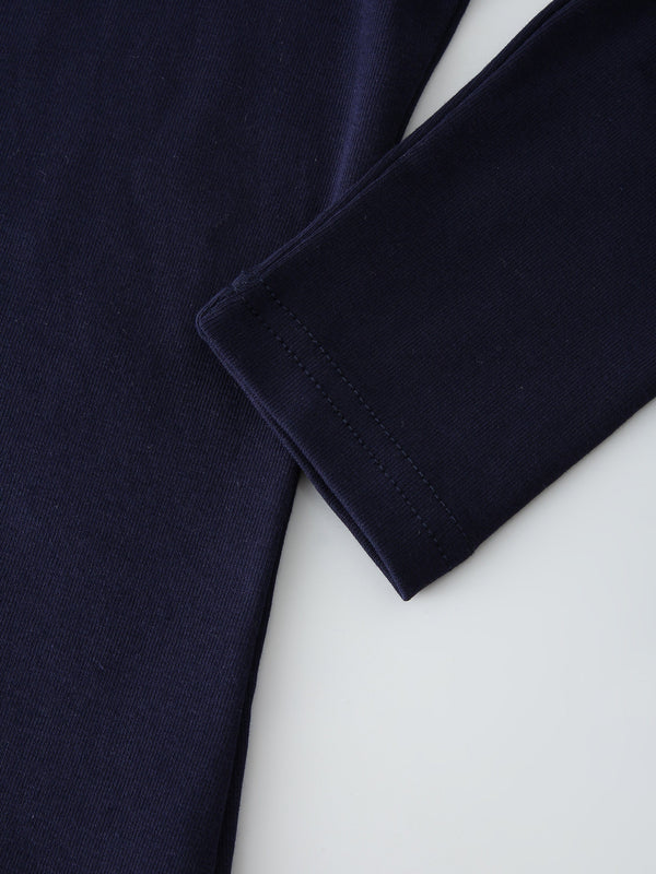 BASIC HIGH V TEE LS-NAVY