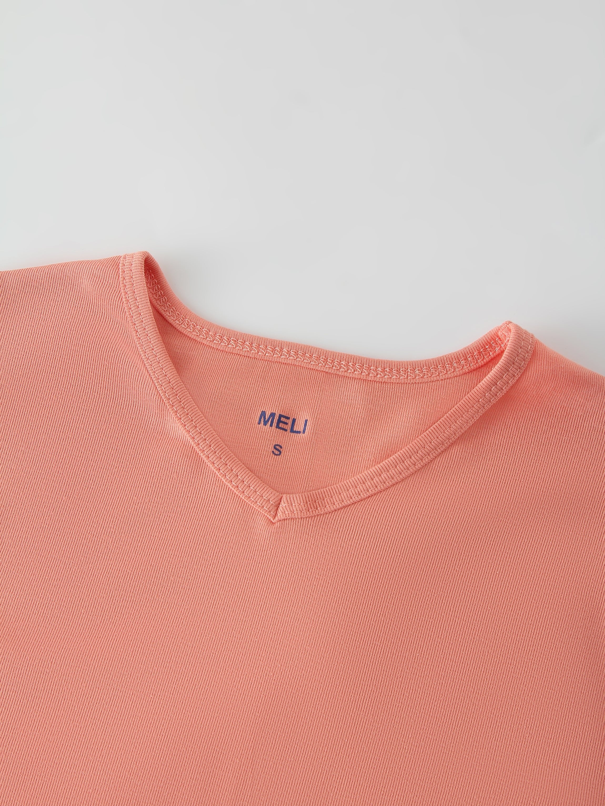 Basic High V Tee LS-Coral