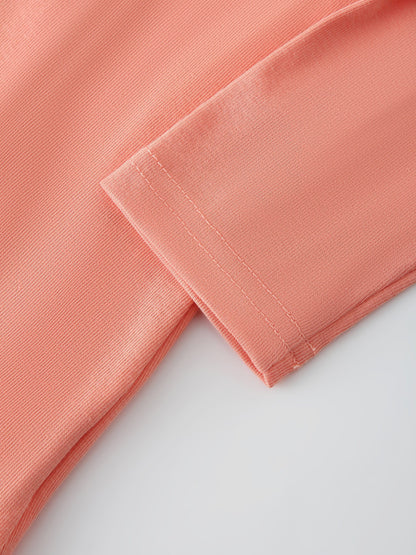 Basic High V Tee LS-Coral