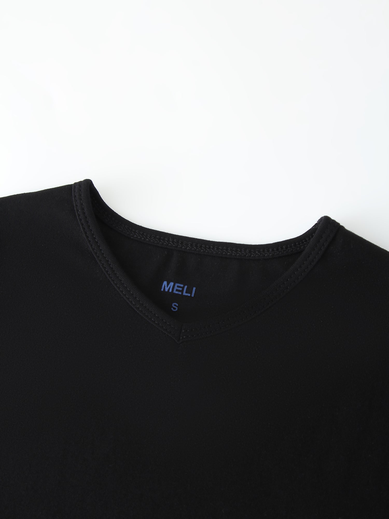 Basic High V Tee Long Sleeve-Black