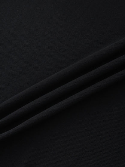 Basic High V Tee Long Sleeve-Black