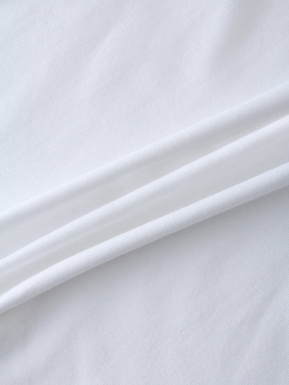 Basic High V Tee Long Sleeve-White