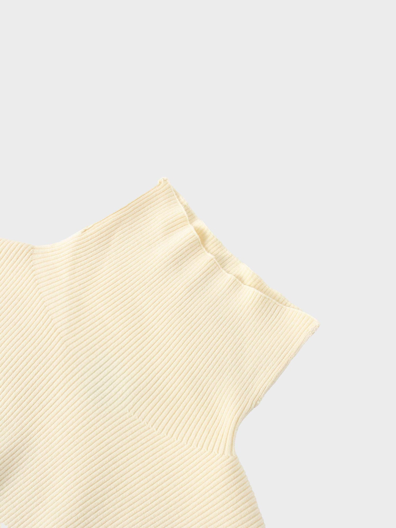 Knit Ribbed Turtleneck-Ivory