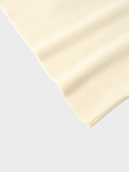 Knit Ribbed Turtleneck-Ivory