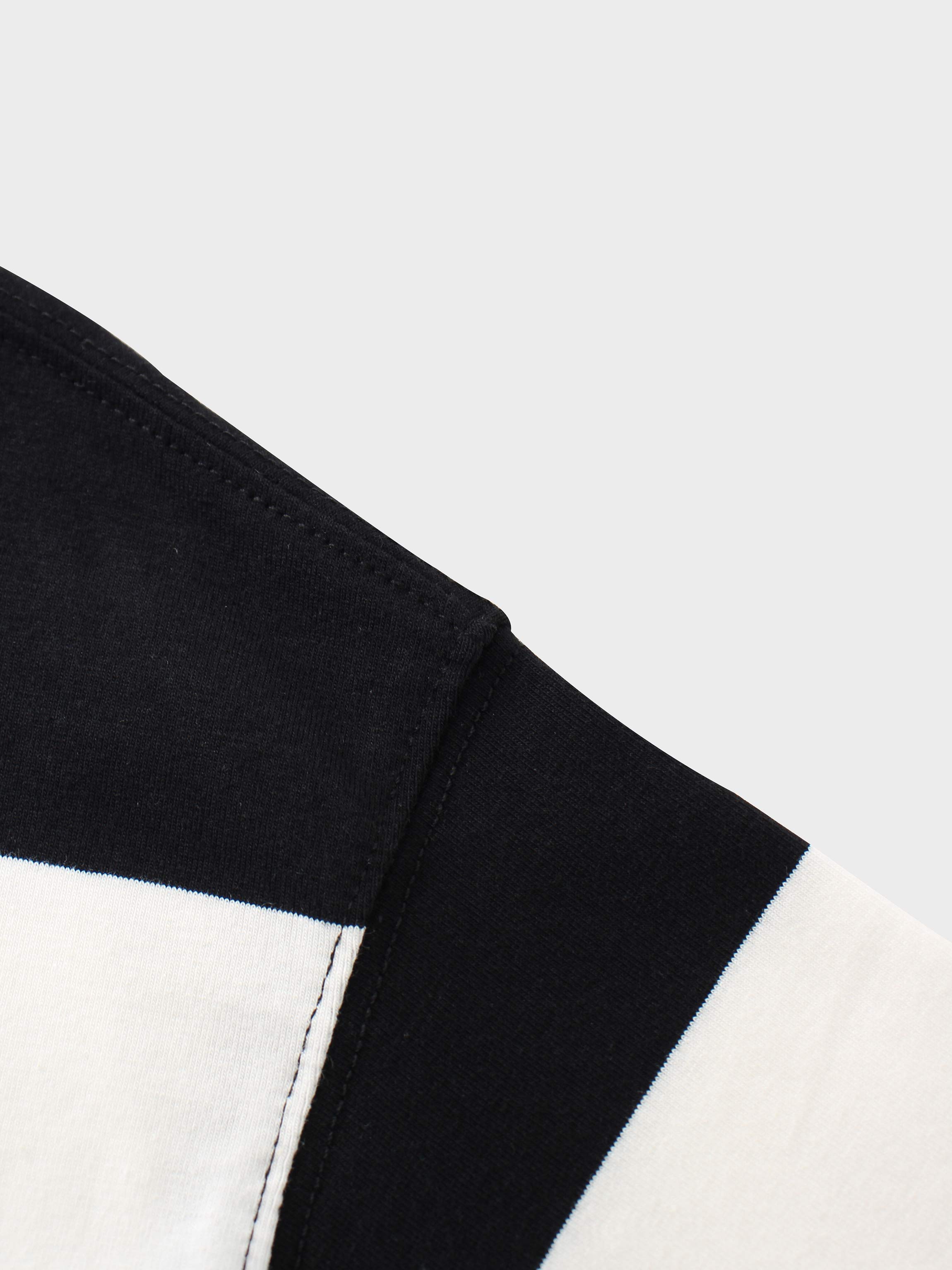 Oversized Rounded Hem T-Shirt-Black/White