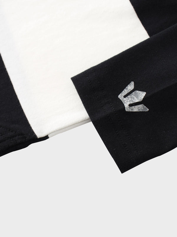 Oversized Rounded Hem T-Shirt-Black/White