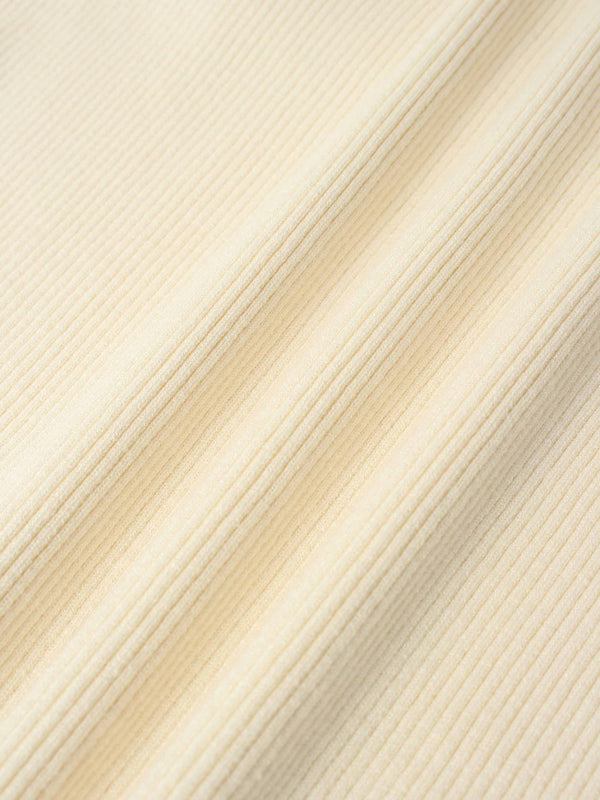 Knit Ribbed Turtleneck-Ivory