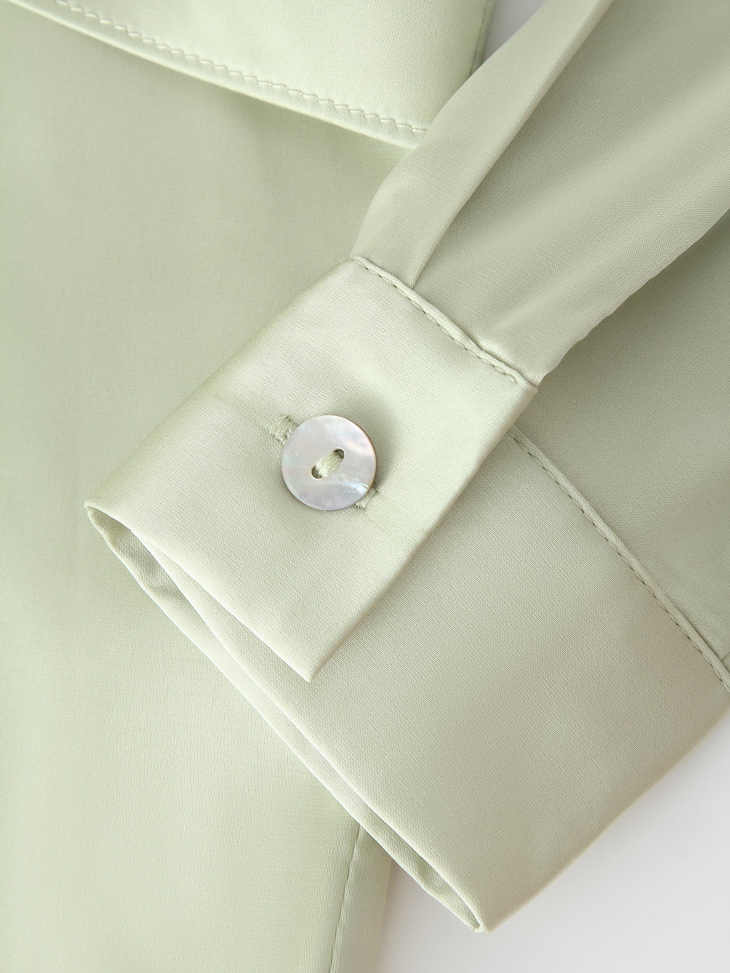 Wrap Satin Top-Celery