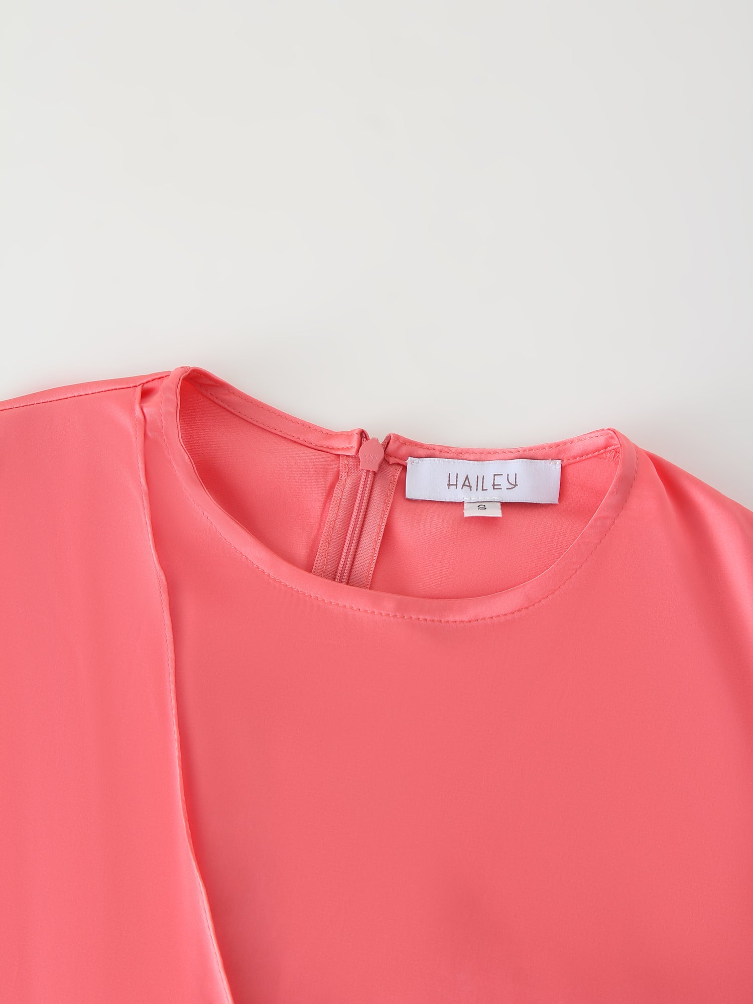 Wrap Satin Top-Coral