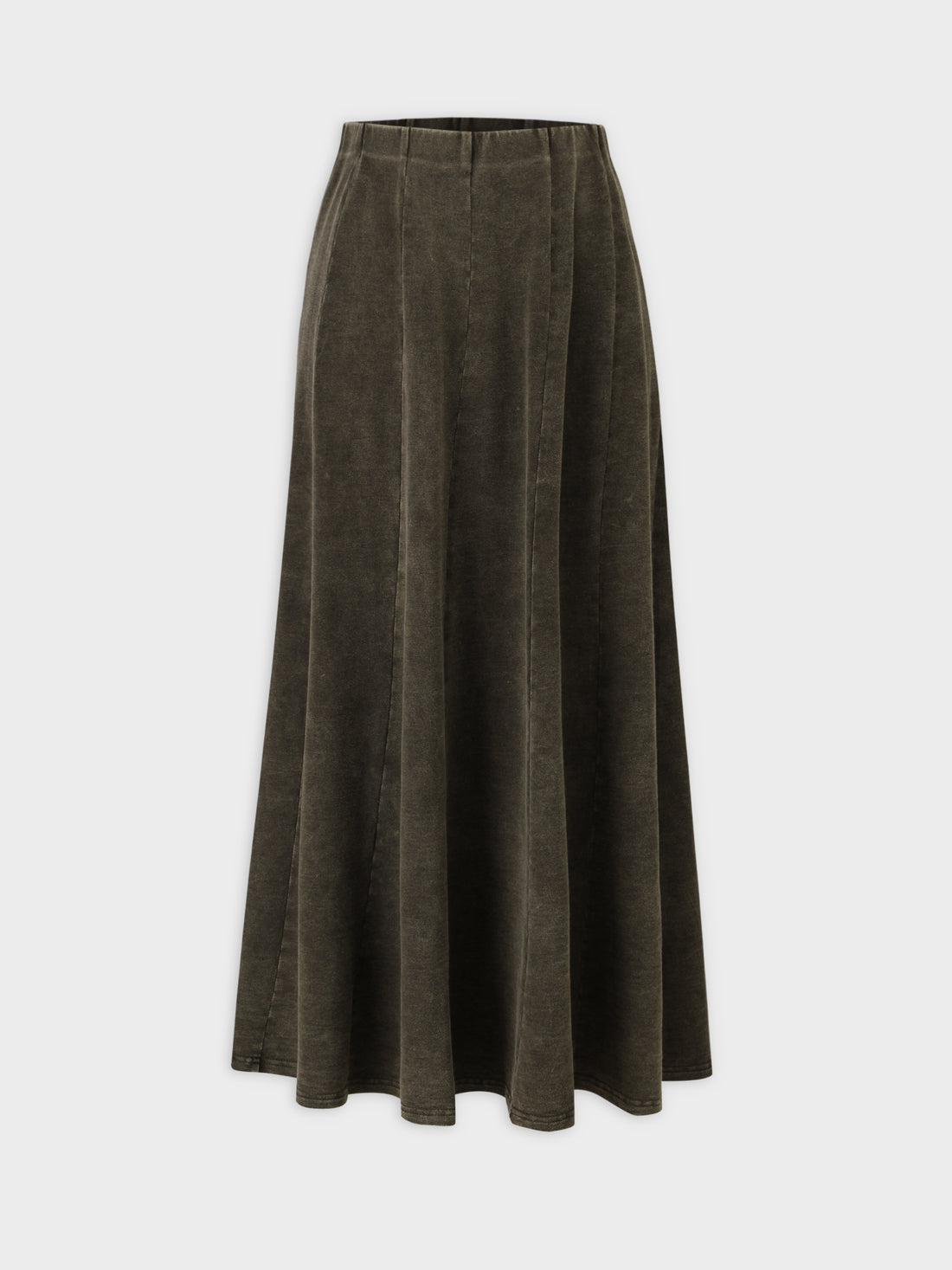 Jersey Paneled Skirt 33&quot;-Washed Olive