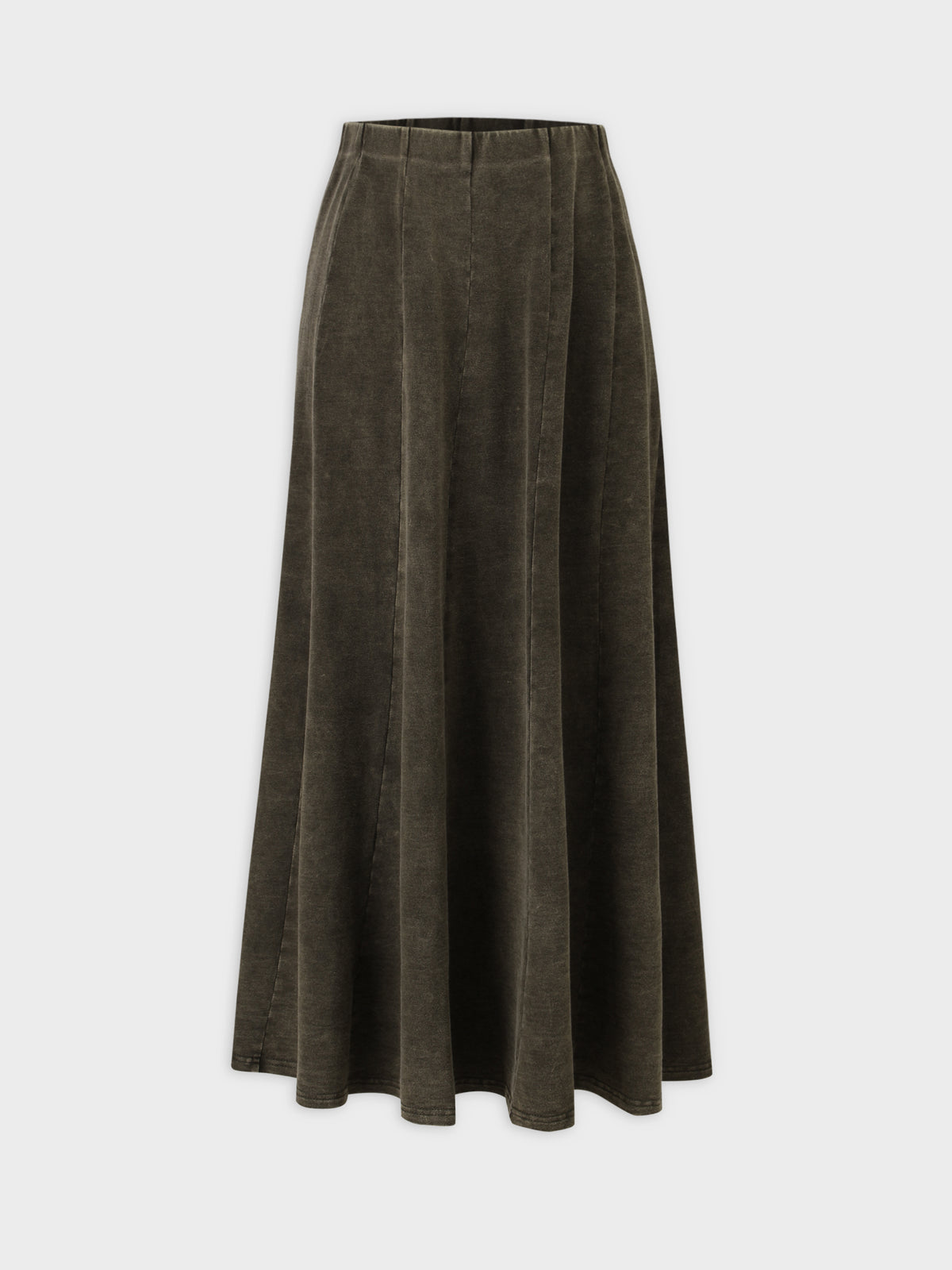 Jersey Paneled Skirt 33"-Washed Olive