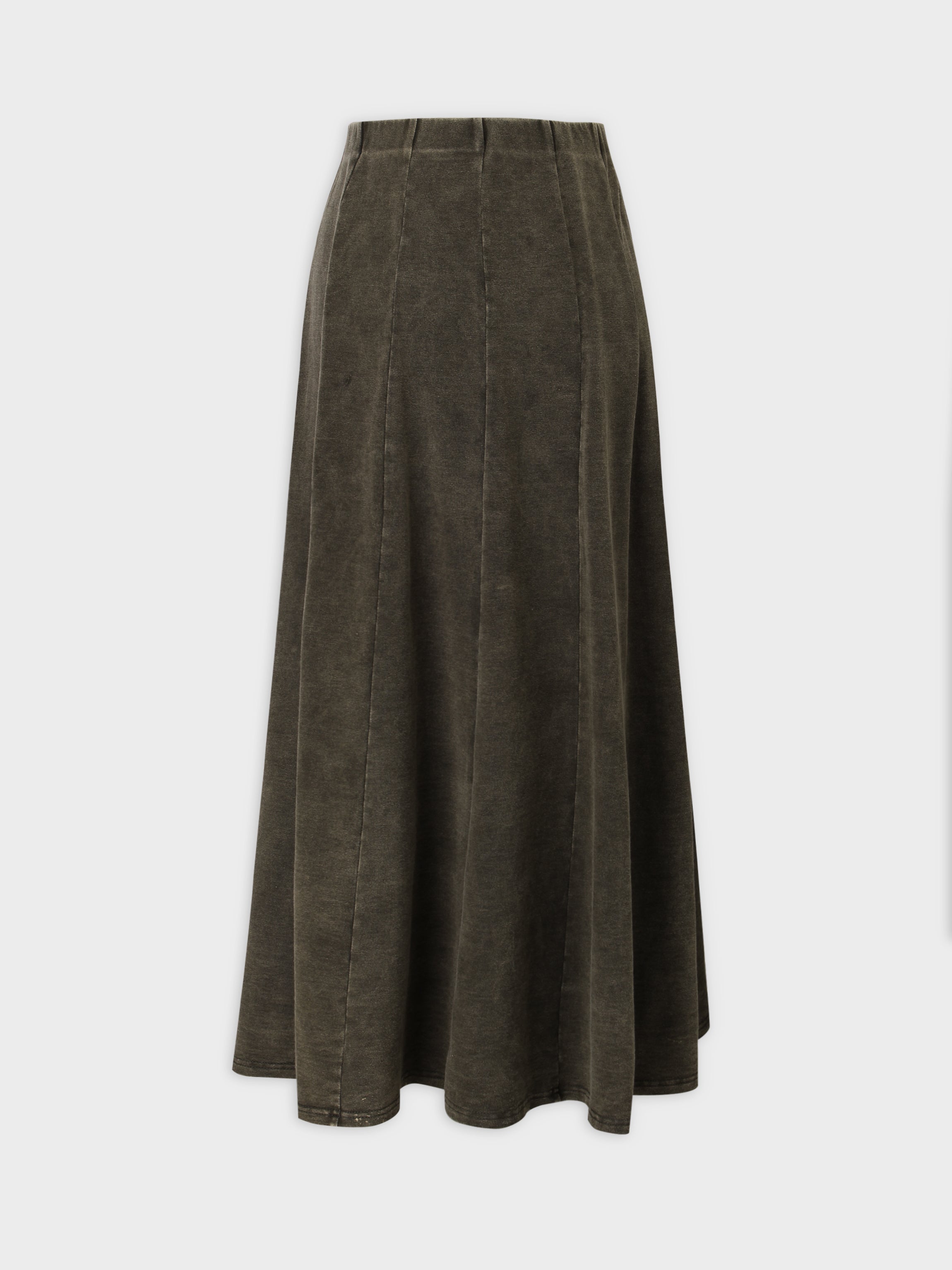 Jersey Paneled Skirt 33&quot;-Washed Olive