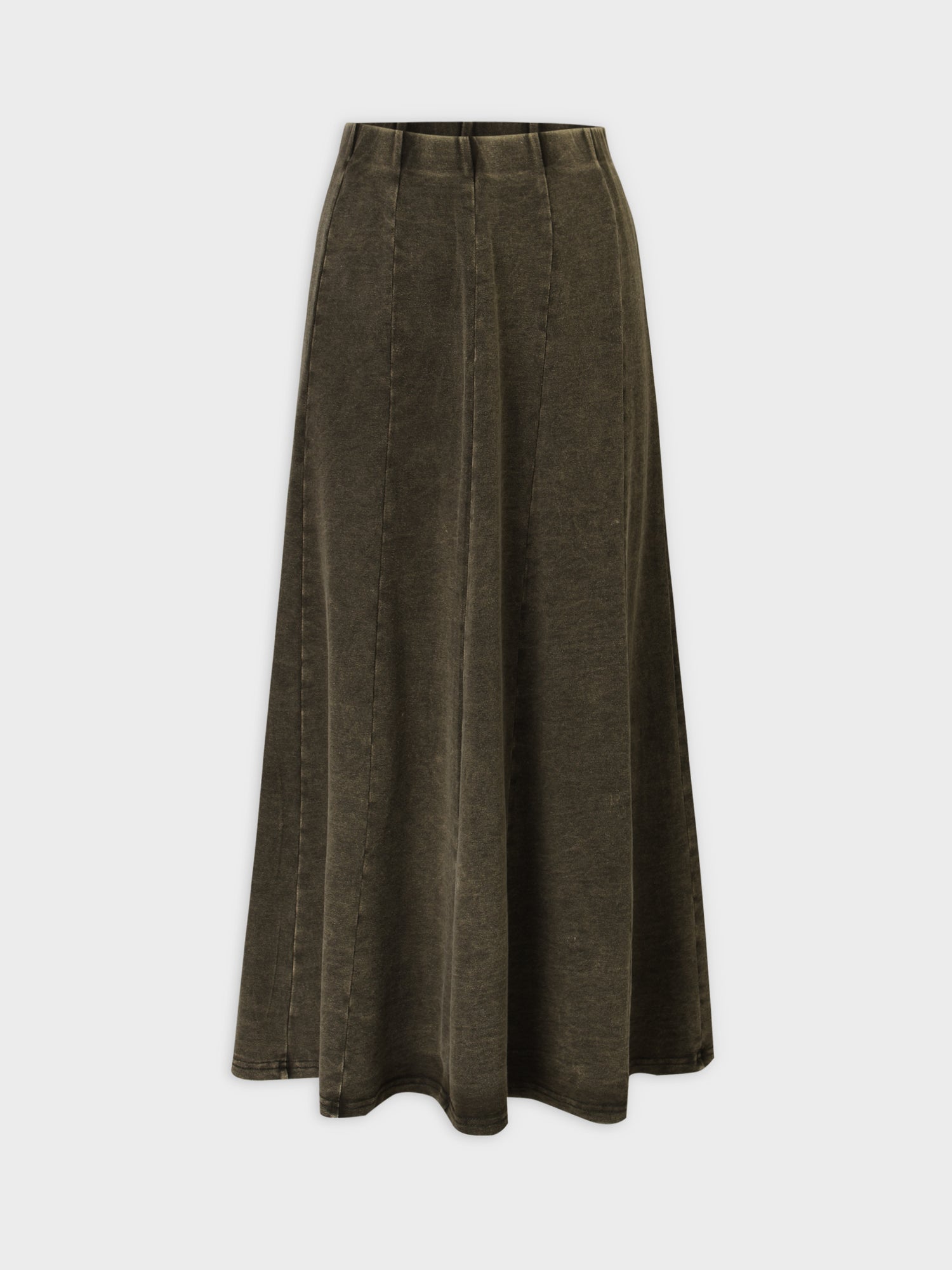 Jersey Paneled Skirt 37&quot;-Washed Olive