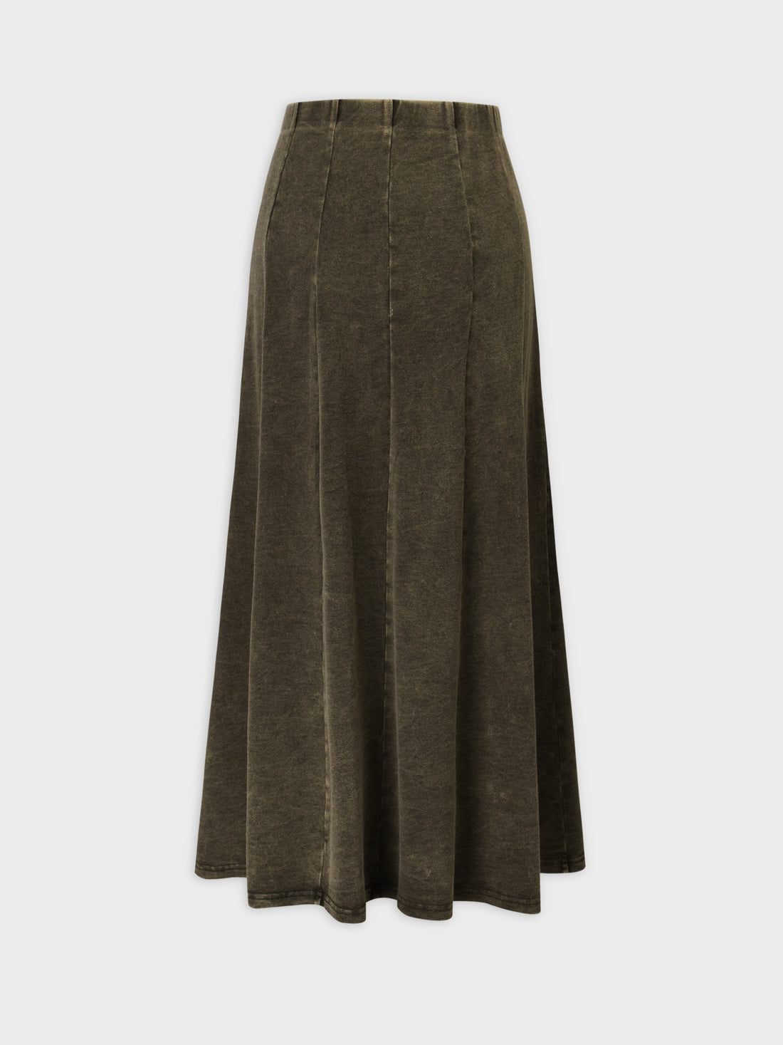 Jersey Paneled Skirt 37&quot;-Washed Olive