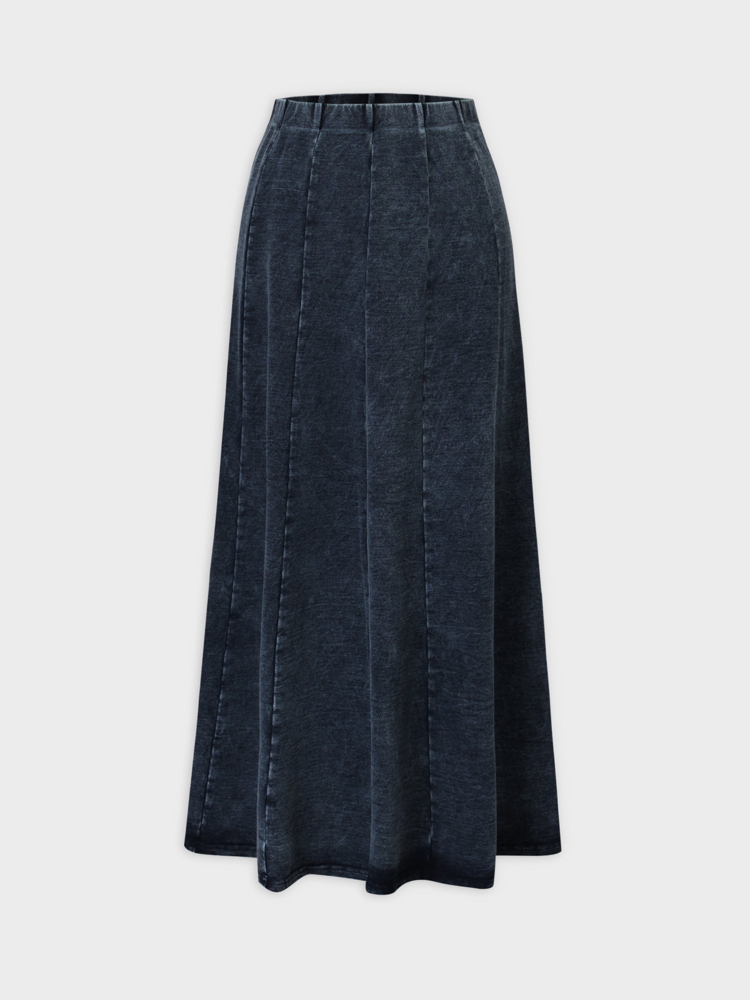 Jersey Paneled Skirt 33&quot;-Blue