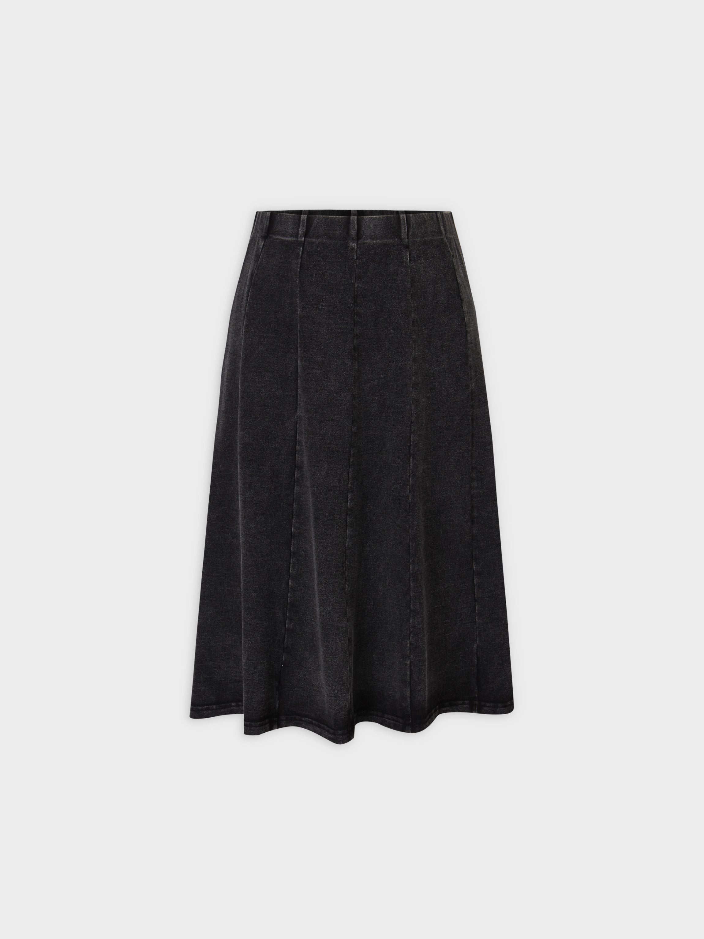 Jersey Paneled Skirt 24&quot;-Black